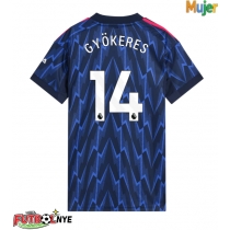 Camiseta Arsenal Viktor Gyokeres #14 Visitante Equipación para mujer 2025-26 manga corta
